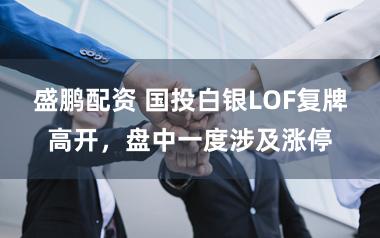 盛鹏配资 国投白银LOF复牌高开，盘中一度涉及涨停