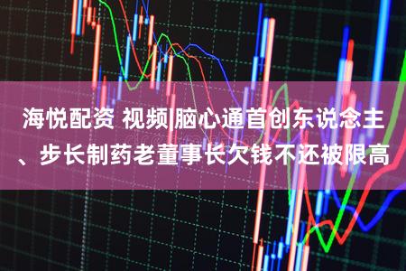 海悦配资 视频|脑心通首创东说念主、步长制药老董事长欠钱不还被限高