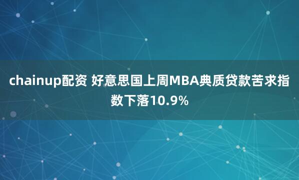 chainup配资 好意思国上周MBA典质贷款苦求指数下落10.9%
